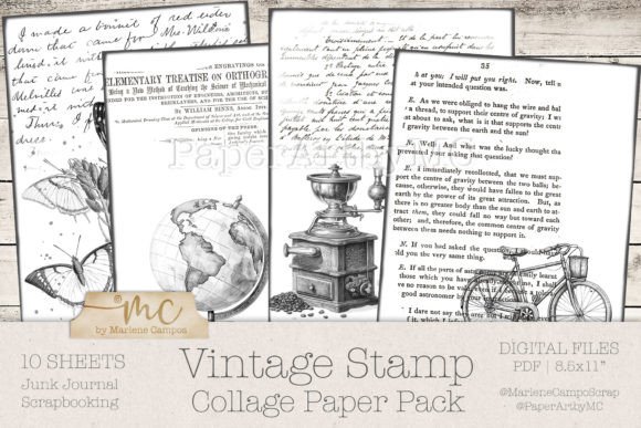 Download Vintage Stamp Collage Paper Template - Premium Resources