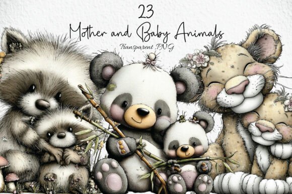 Download Mother and Baby Animals Clipart PNG - Baby animals clipart Collection